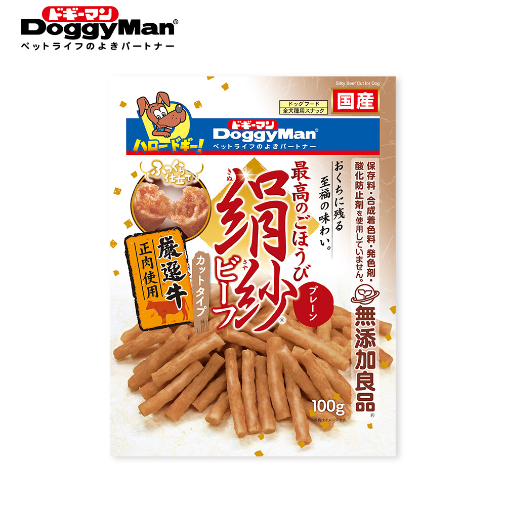 Doggyman 犬用絹紗牛肉條短切 100g