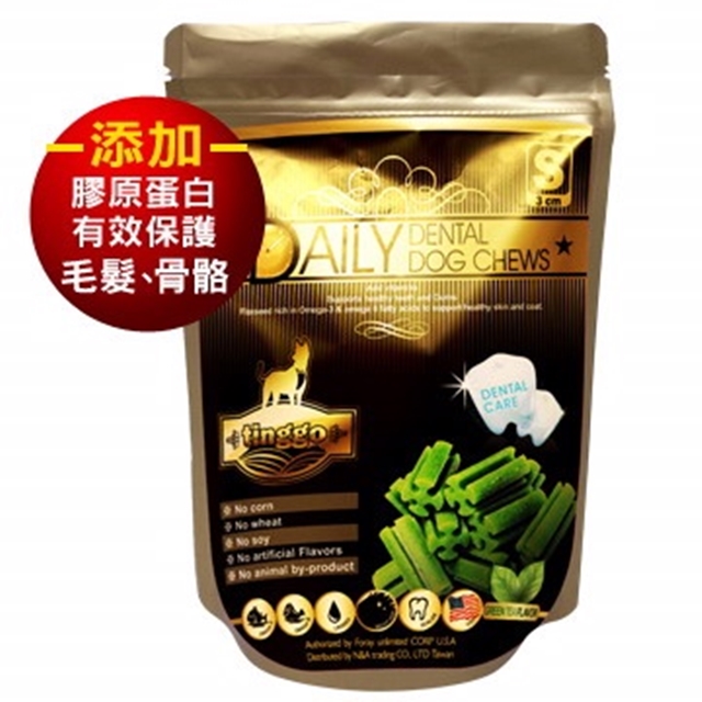【TINGGO】機能性潔牙骨 - 綠茶口味 ( GreenTea ) S 36入/袋