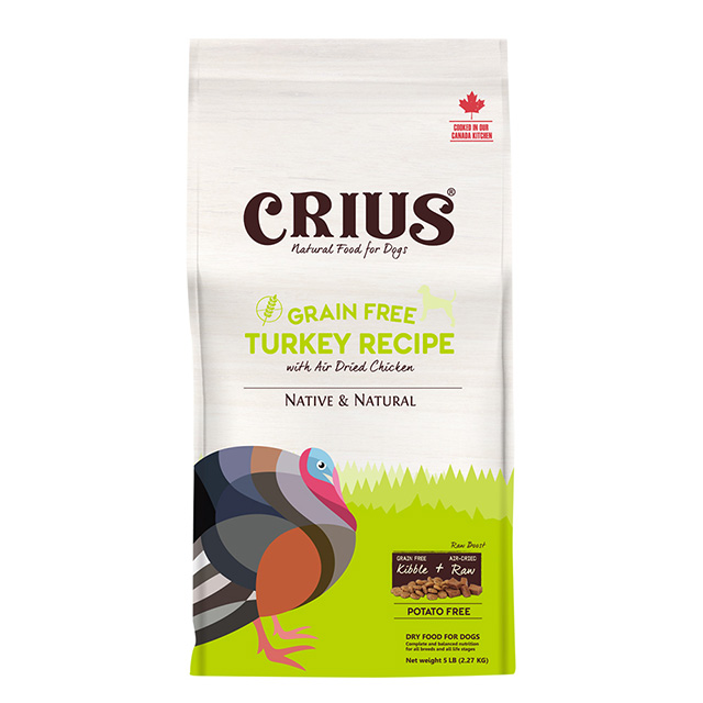 CRIUS 克瑞斯天然寵物飼料-無榖火雞肉犬糧 30LB(13.6KG)/包