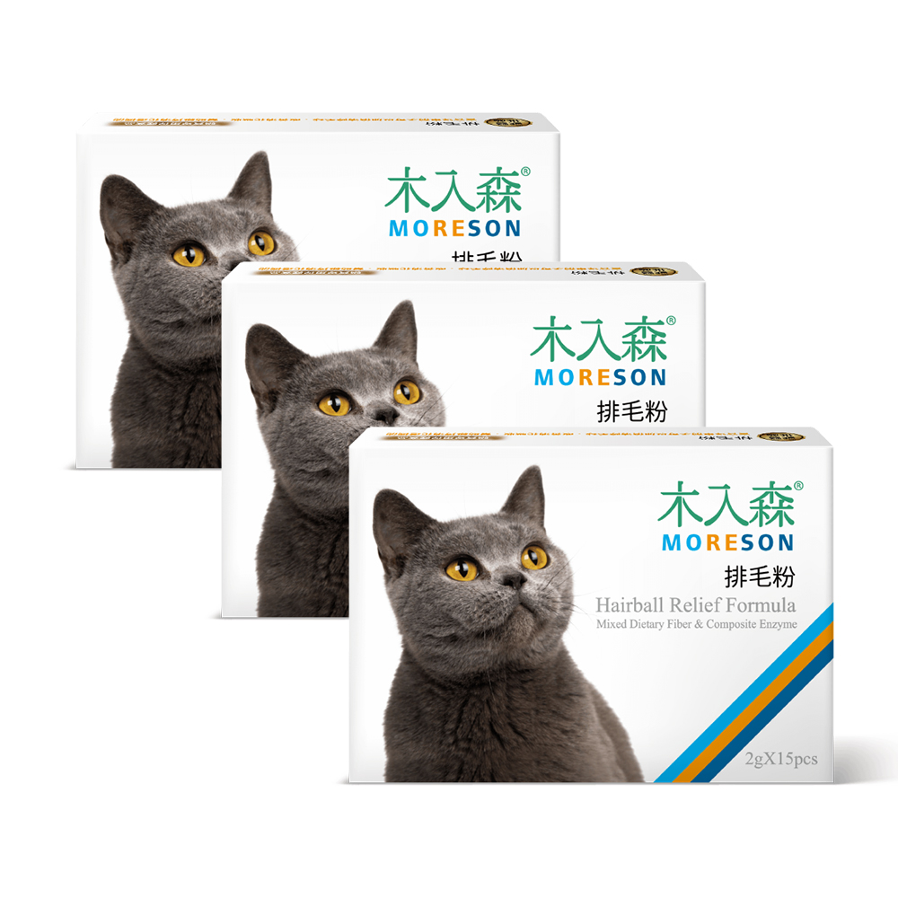 【木入森】貓咪排毛粉30包裝 三盒套組(貓草/鮮蝦/起司)