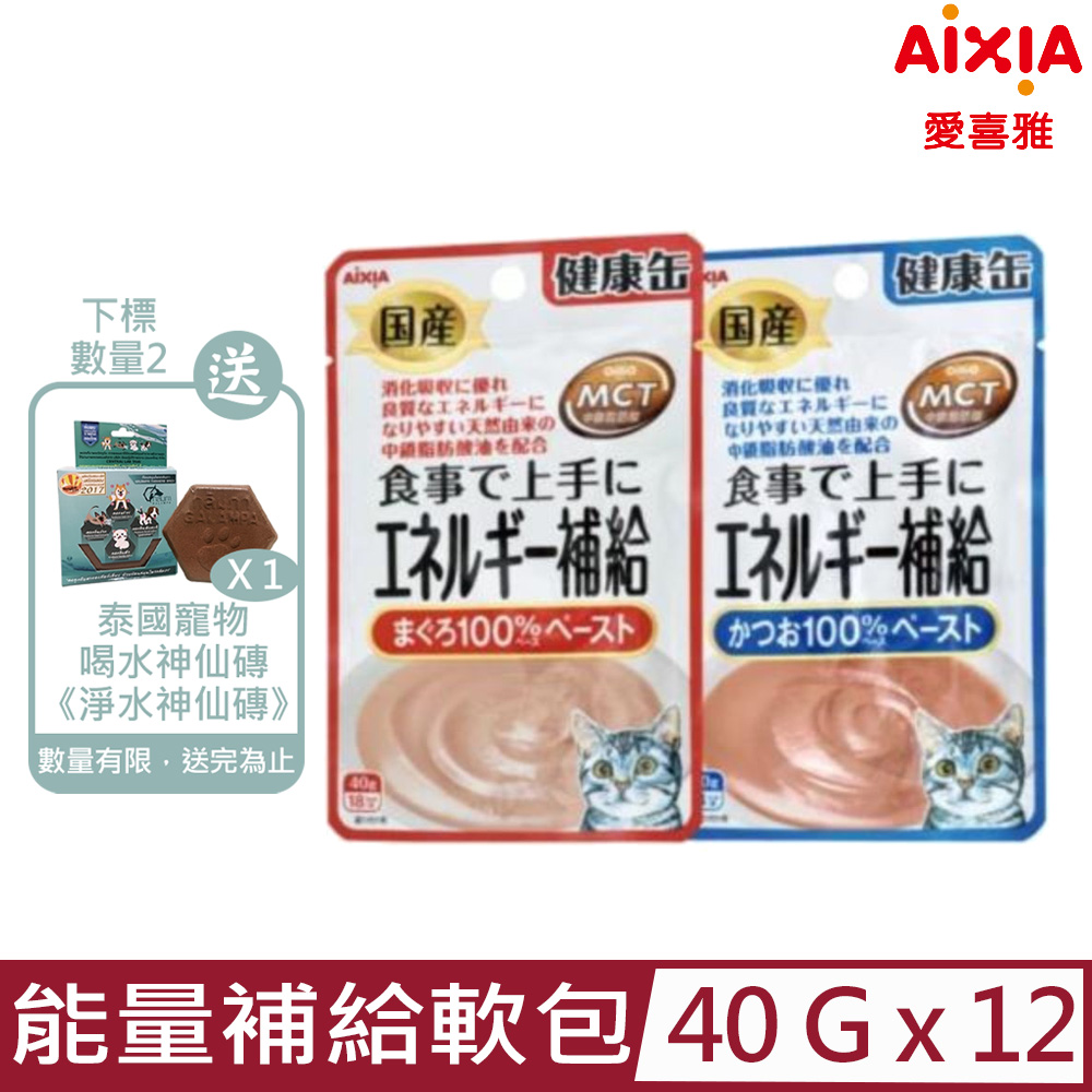 【12入組】日本AIXIA愛喜雅-能量補給貓軟包 40g