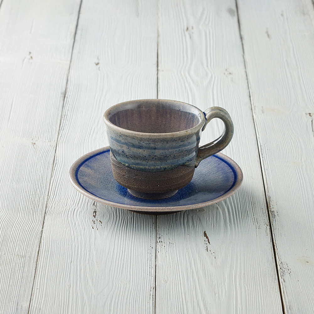 有種創意 - 日本信樂燒 - 岩清水咖啡杯碟組(2件式) - 240 ml