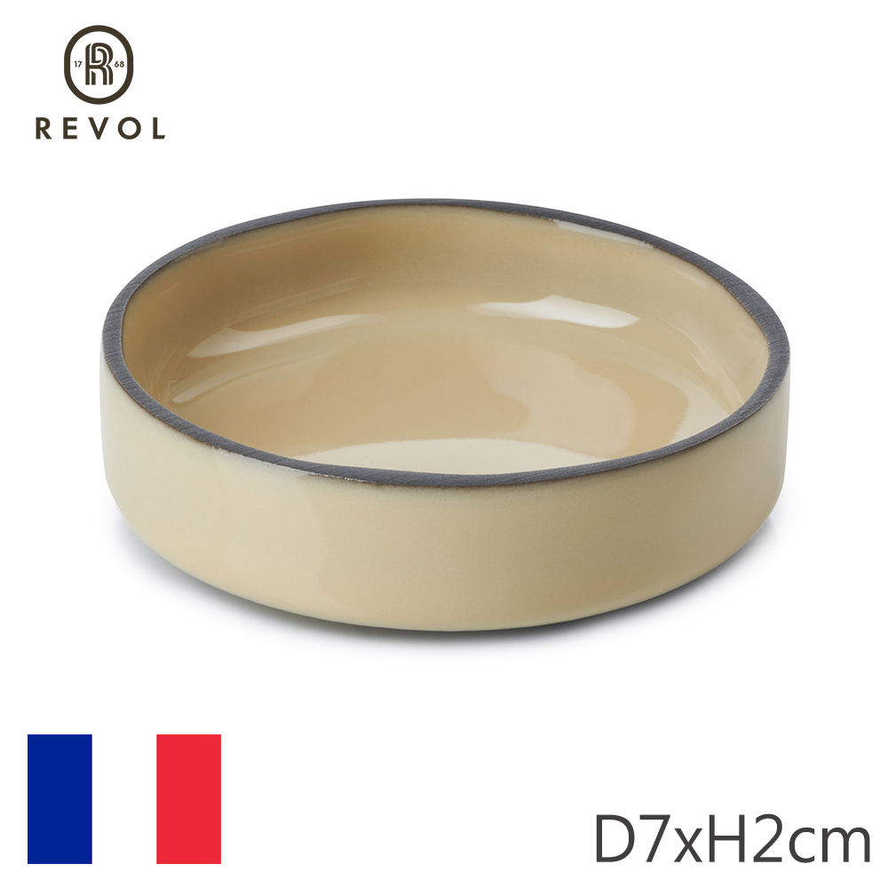 【REVOL】法國CRE佐料小碟D7cm-奶油黃