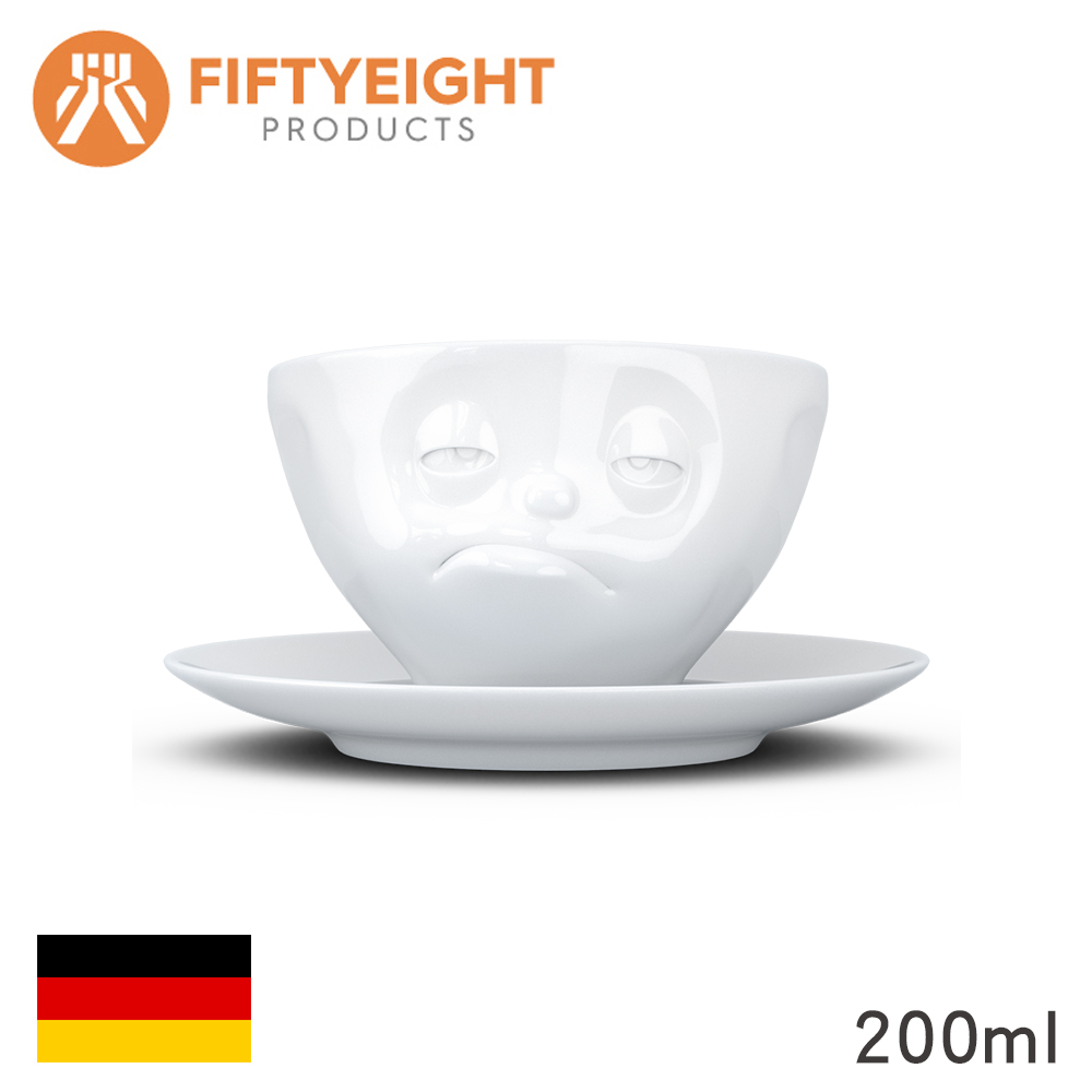 【FIFTYEIGHT】德國Tassen笑臉咖啡杯含碟-瞌睡-200ml