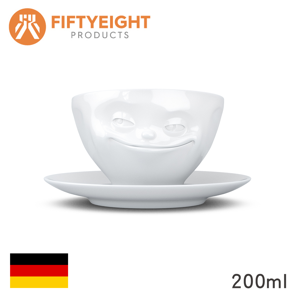 【FIFTYEIGHT】德國Tassen笑臉咖啡杯含碟-微笑-200ml