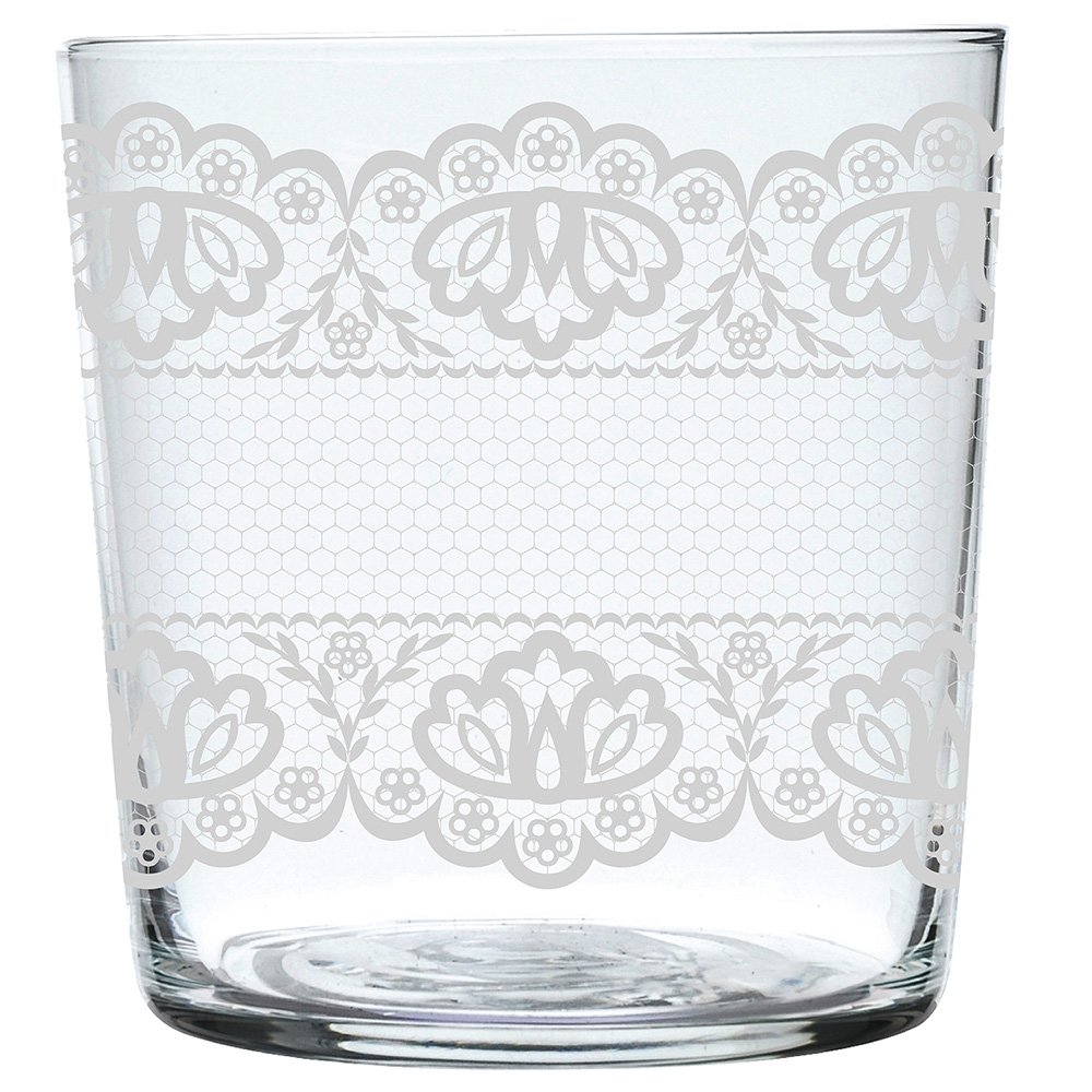 EXCELSA 寬口玻璃杯(白蕾絲370ml)