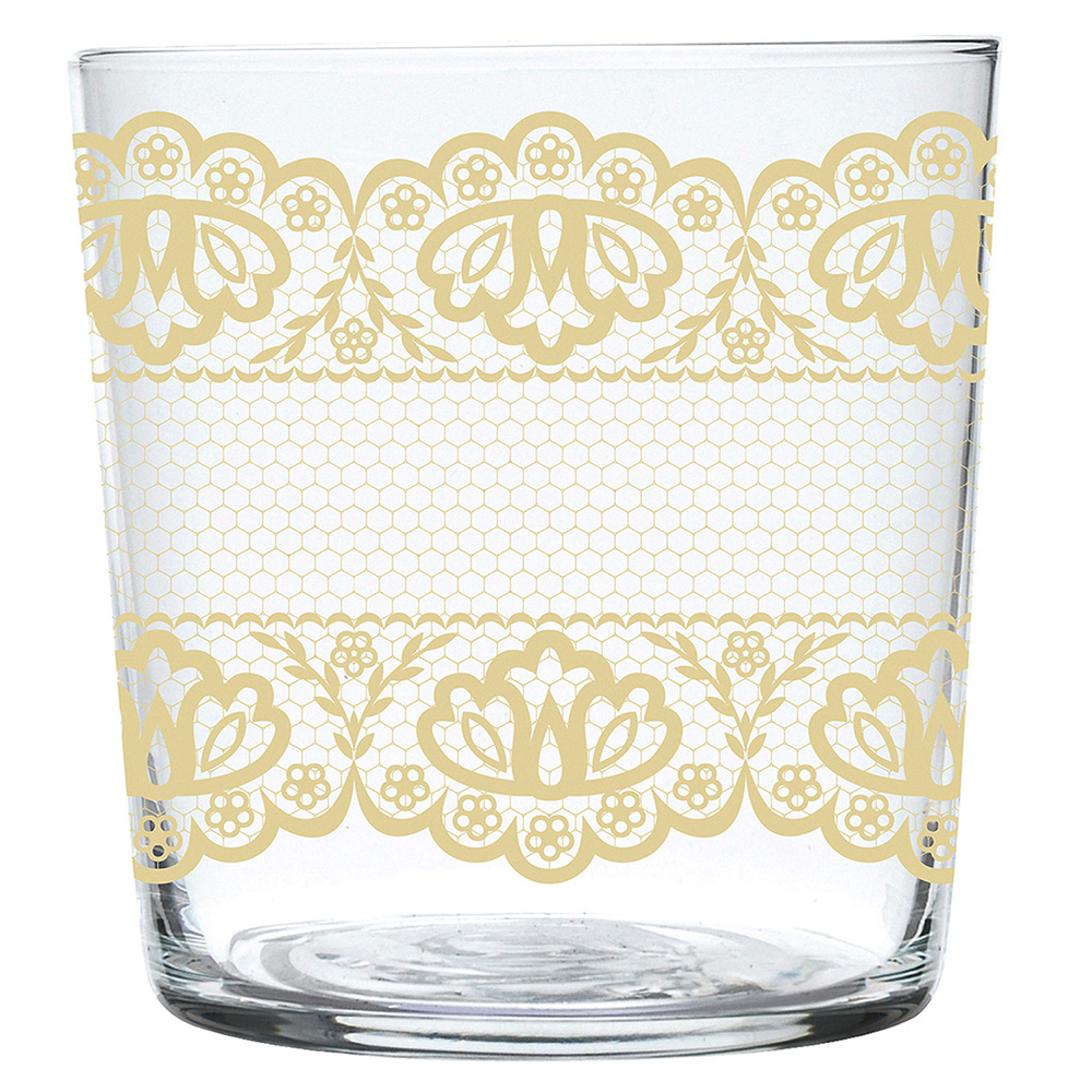 EXCELSA 寬口玻璃杯(黃蕾絲370ml)