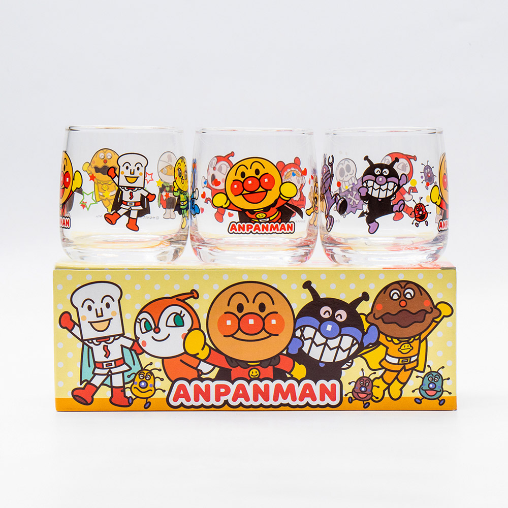 【ANPANMAN】 麵包超人 全明星玻璃杯 3入禮盒組