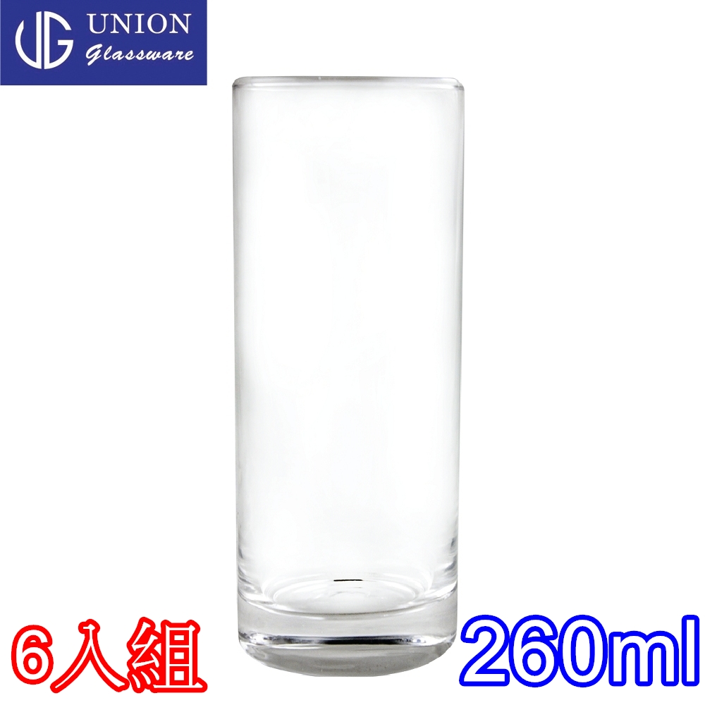 泰國UNION玻璃直式果汁杯265cc-六入組