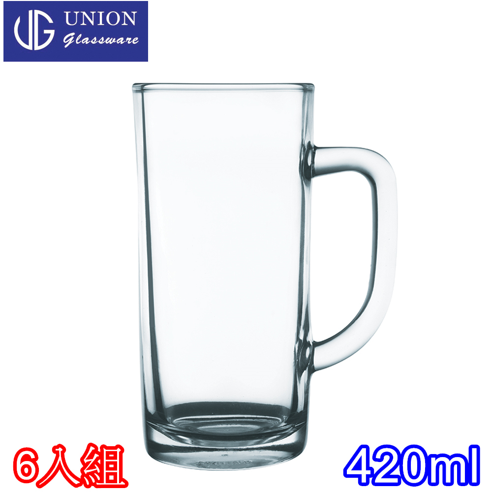 泰國UNION玻璃有柄啤酒杯420cc-6入組