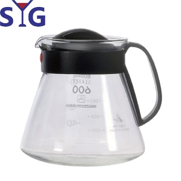 SYG造型耐熱花茶咖啡壺605cc-黑握把