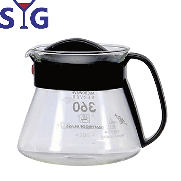 SYG造型耐熱花茶咖啡壺360cc-黑握把