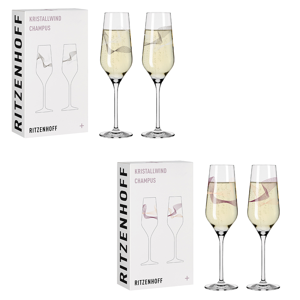 德國 RITZENHOFF+ Crystal Wind 流光系列香檳氣泡酒對杯(共2款)