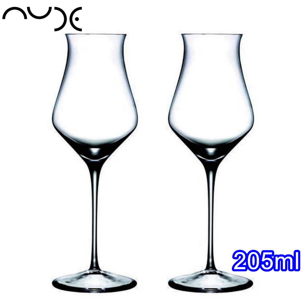 土耳其NUDE高腳玻璃水晶聞香杯威士忌品酒杯205cc-二入組