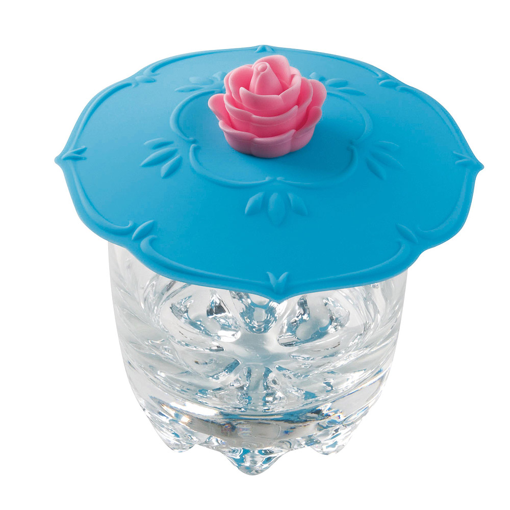 Zan’s玫瑰造型神奇杯蓋-藍
