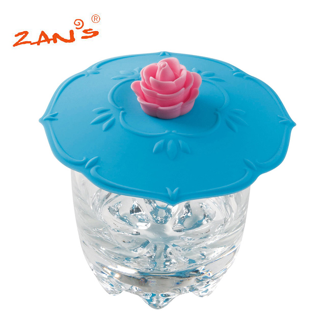 香港Zan’s玫瑰造型神奇杯蓋-藍