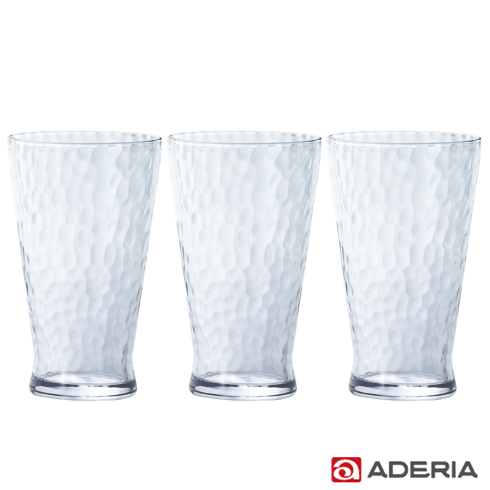 【ADERIA】日本進口泡泡玻璃杯385ML(3入組)