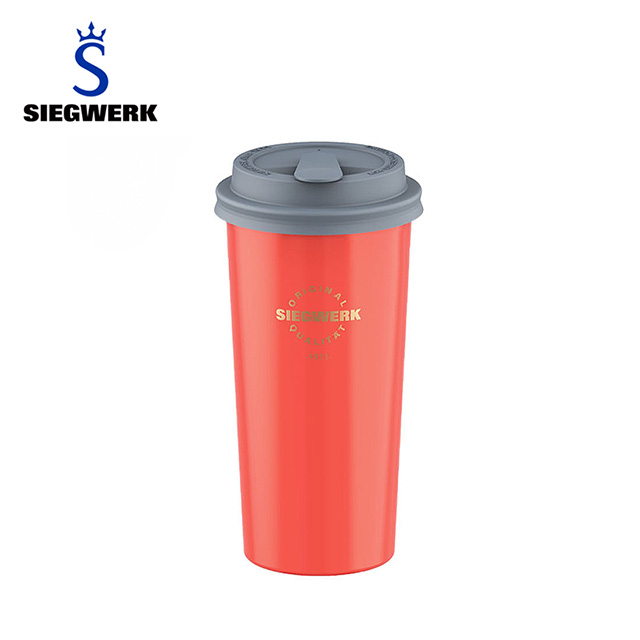 【SIEGWERK】德國琺瑯隨行杯 珊瑚紅