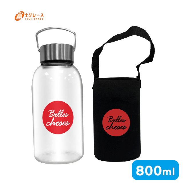 【富士雅麗 FUJI-GRACE】高硼矽耐熱手提玻璃瓶800ml(紅色)