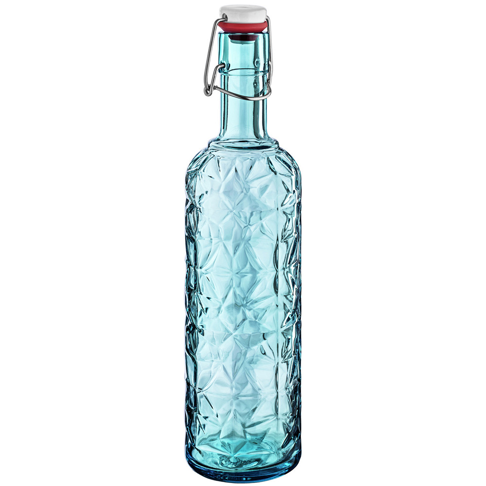 Vega Nala扣式密封玻璃水瓶(藍1L)