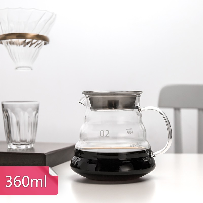 【荷生活】加厚款高硼矽玻璃耐熱耐冷雲朵咖啡壺 簡易手沖冷水壺-小號(360ml)