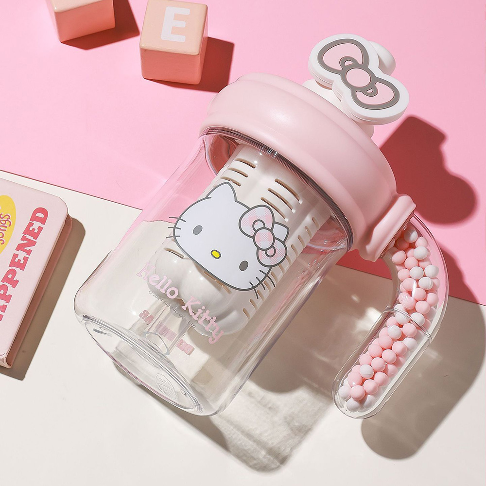 【BEDDY BEAR 杯具熊】海洋球塑膠咖啡杯 球球Hello Kitty 500ml ( 蓋子水壺 吸管水壺 兒童水壺)
