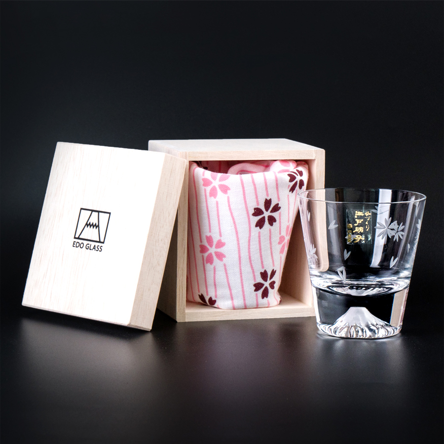 【田島硝子】日本手工吹製富士山杯 mini櫻花款 威士忌杯 酒杯 玻璃杯 隨飲料變色 (TG20-015-MRS)