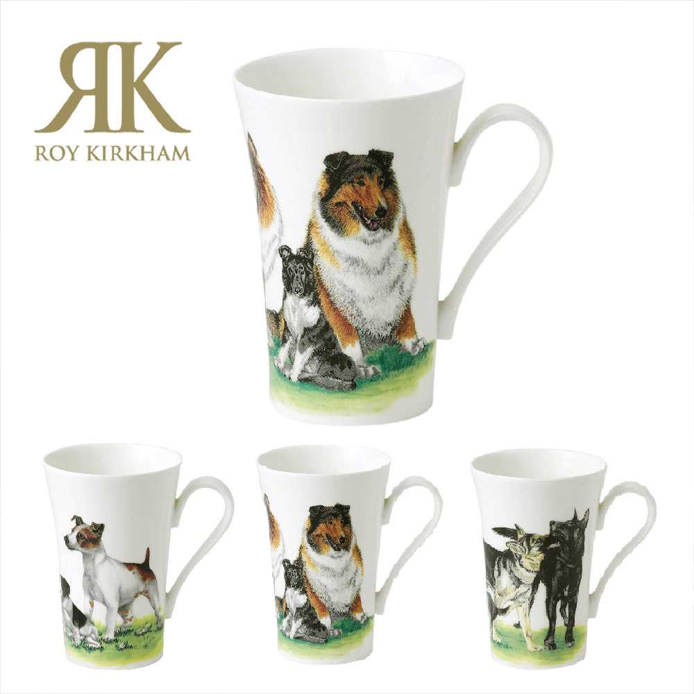 英國 Roy kirkham Dog collection高貴名犬系列-400ml骨瓷拿鐵杯 (喜樂蒂/傑克羅素/德國狼犬)