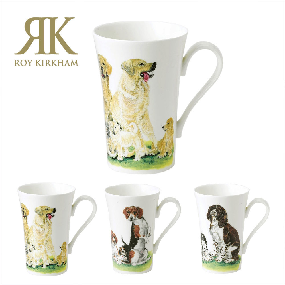 英國 Roy kirkham Dog collection高貴名犬系列-400ml骨瓷拿鐵杯 (查理士王子/米格魯/黃金獵犬)
