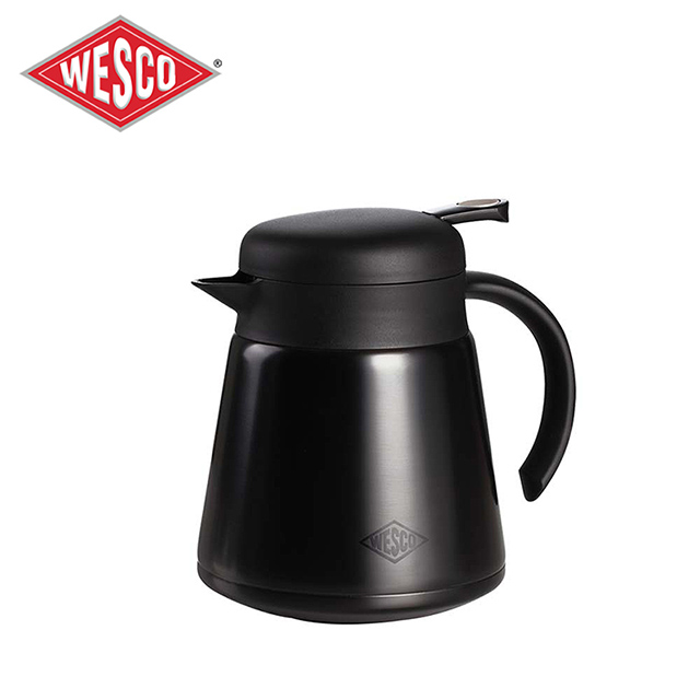 【WESCO】不鏽鋼琺瑯保溫咖啡壺750ml-極簡黑