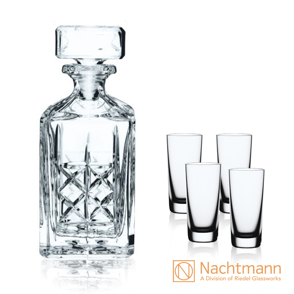 【Nachtmann】高地威士忌暢飲5件組 (高地壺+烈酒杯4入)