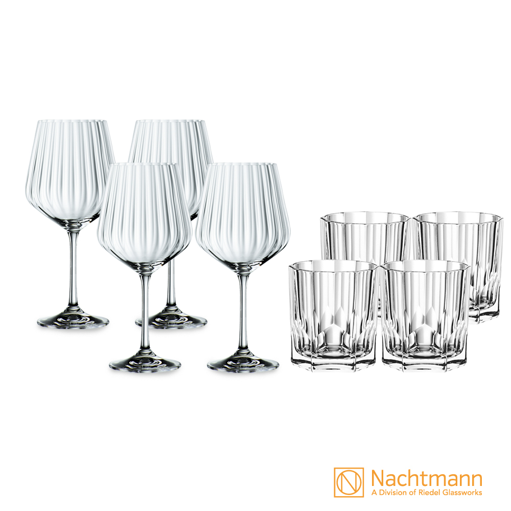 【Nachtmann】白楊威士忌杯+調酒杯8件組