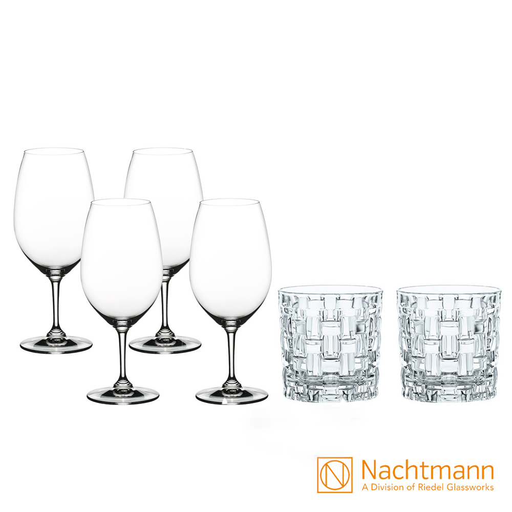 【Nachtmann】巴莎諾瓦威士忌杯+波爾多紅酒杯6件組