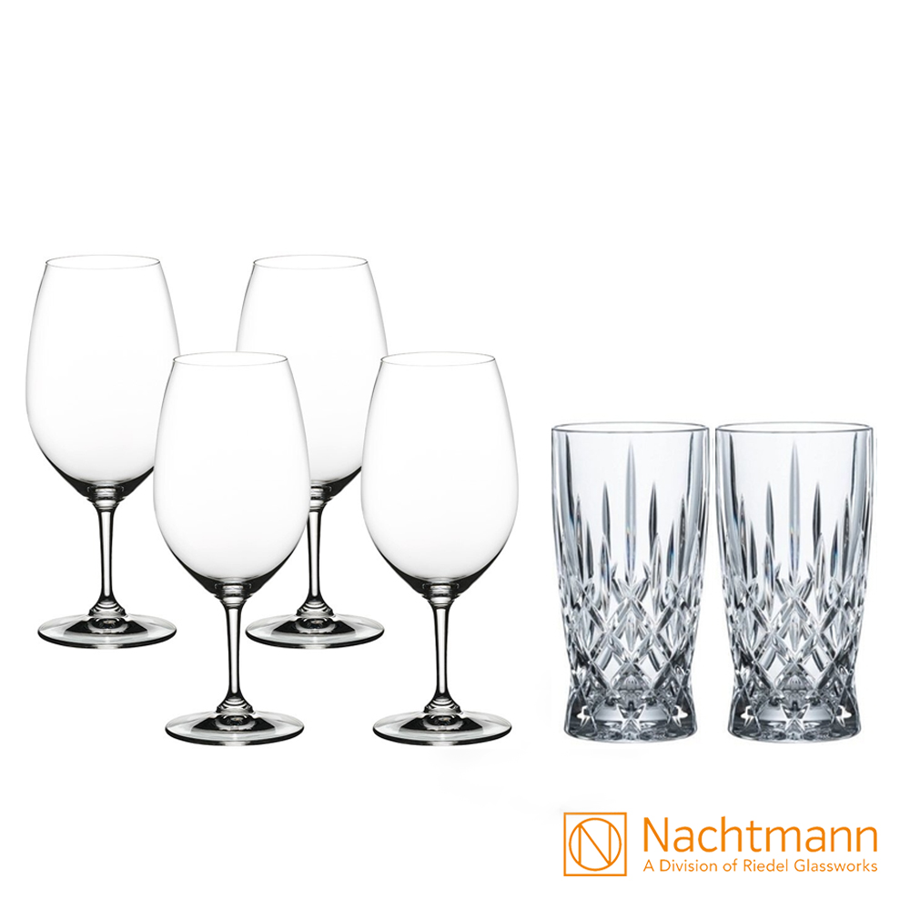 【Nachtmann】貴族長飲杯+波爾多紅酒杯6件組