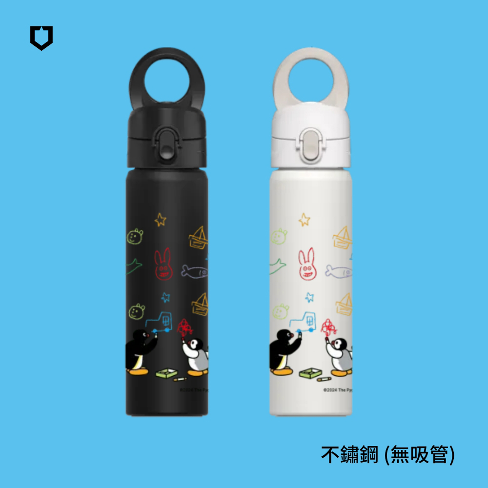 【犀牛盾】AquaStand磁吸水壺-不鏽鋼保溫瓶 700ml(無吸管)MagSafe相容支架運動水壺｜Pingu企鵝家族