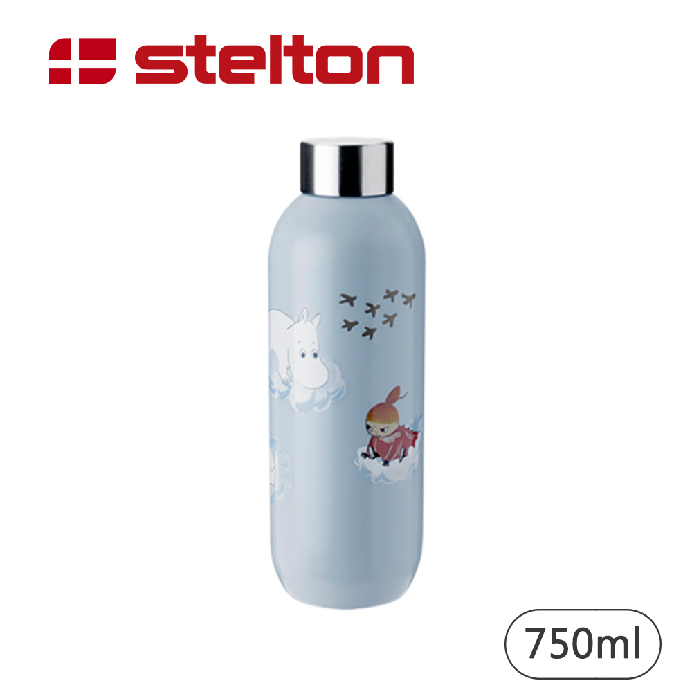 【Stelton】嚕嚕米 Moomin x Keep Cool保溫隨身瓶-雲朵藍-750ml