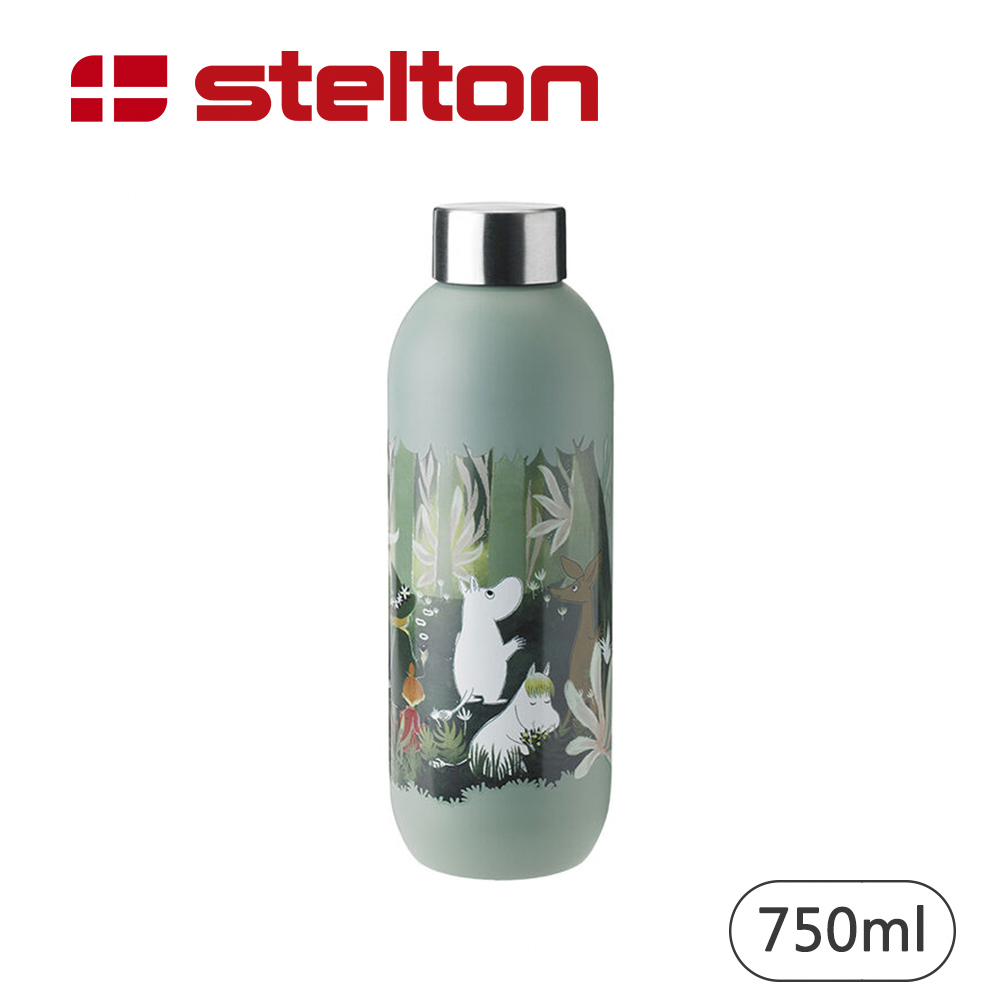 【Stelton】嚕嚕米 Moomin x Keep Cool保溫隨身瓶-森林綠-750ml