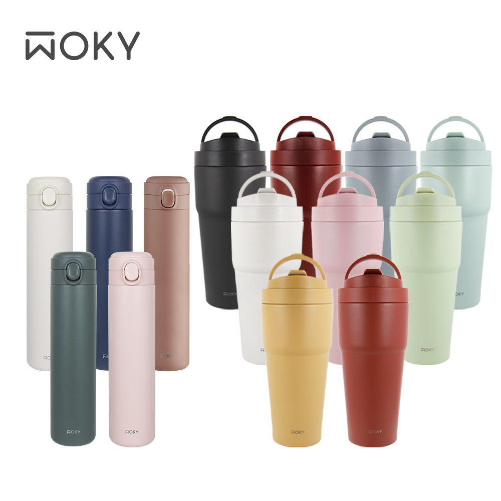 【WOKY 沃廚】–[●● 渾圓杯770ml+輕芯鈦彈蓋600ml