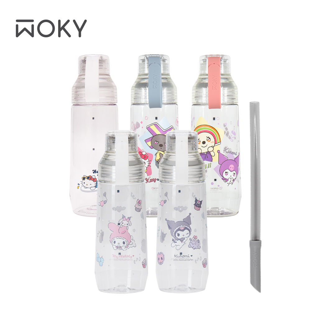 【WOKY 沃廚】三麗鷗聯名 ECOZEN® 透明瓶600ml