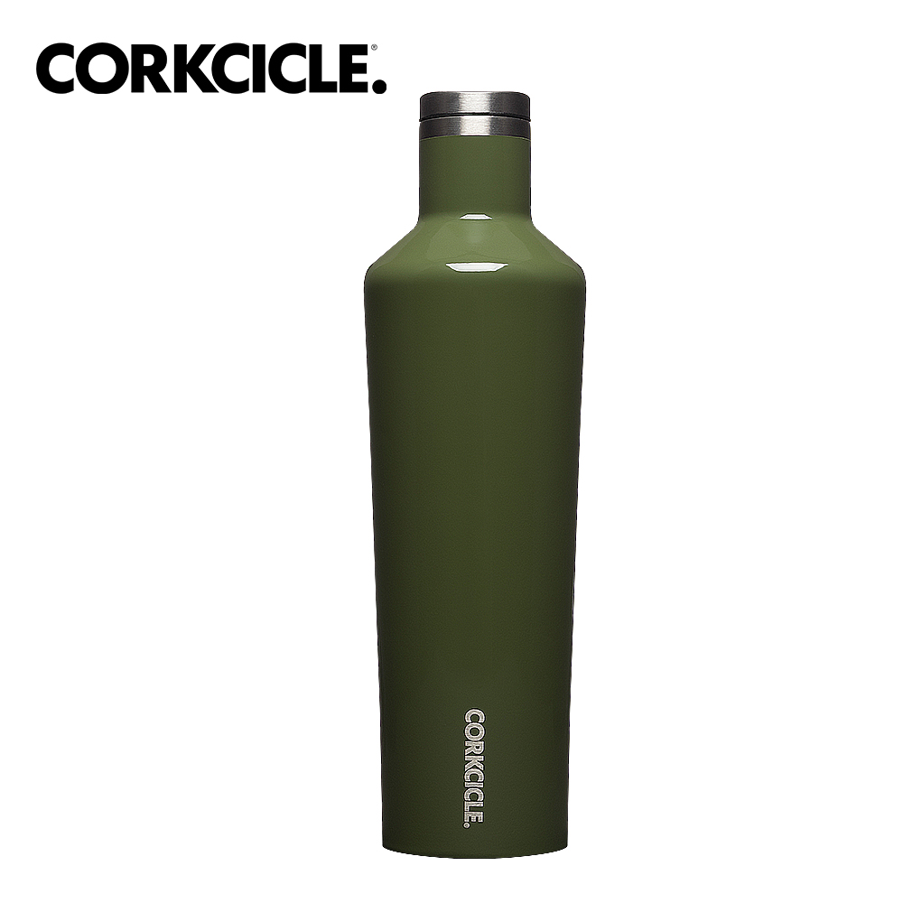 美國CORKCICLE Classic系列三層真空易口瓶/保溫瓶750ml-橄欖綠