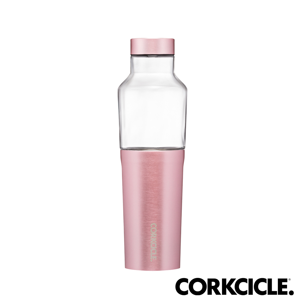美國CORKCICLE Unicorn Metallic系列玻璃易口瓶600ml-玫瑰金