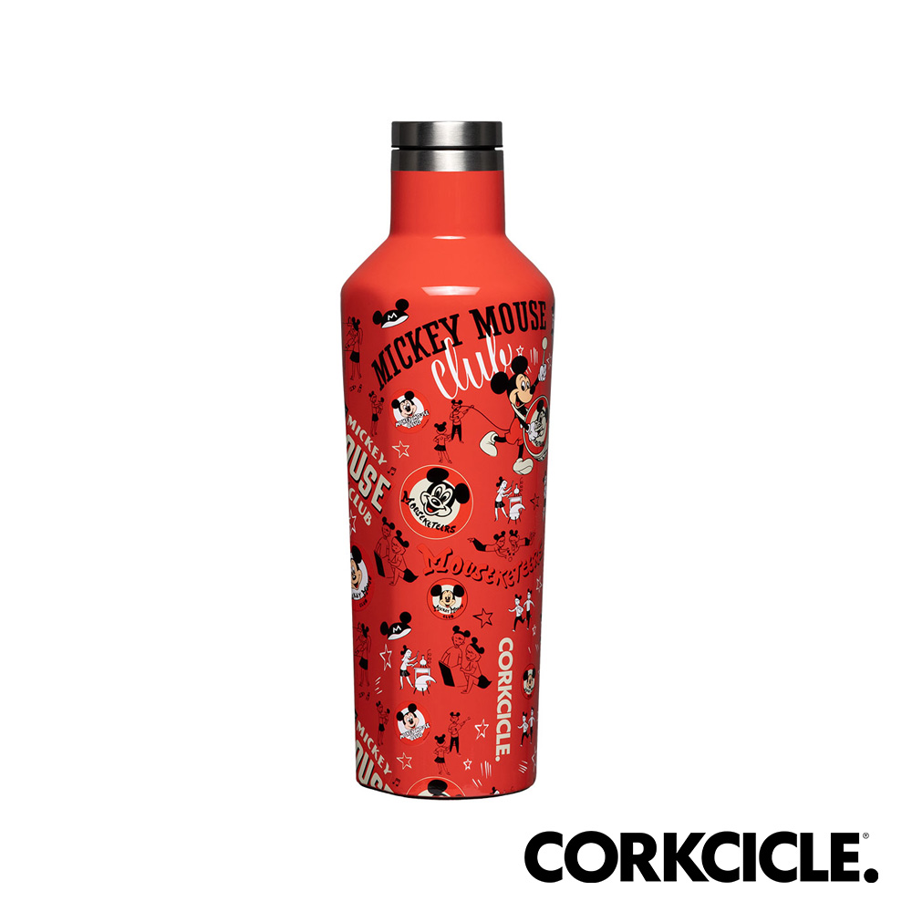 美國CORKCICLE 米老鼠俱樂部系列三層真空易口瓶/保溫瓶475ml-復古紅