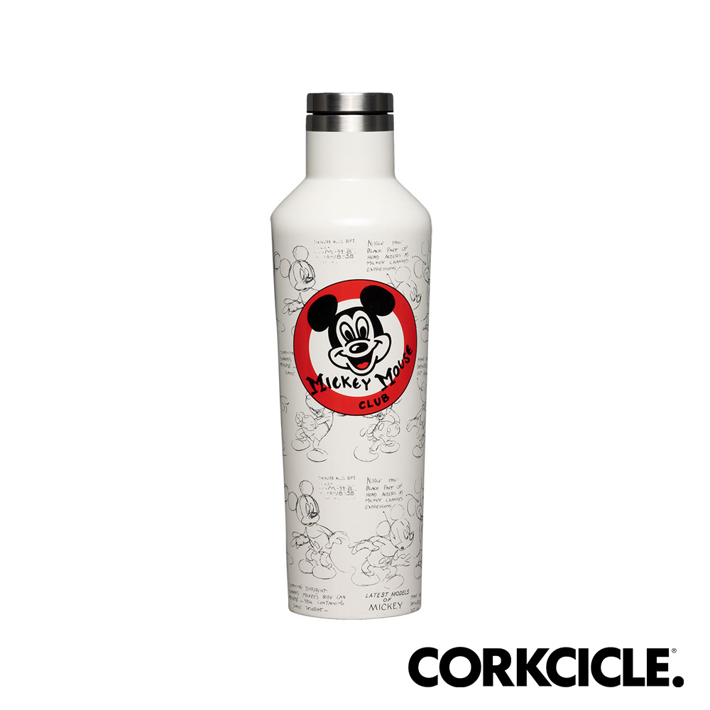 美國CORKCICLE 米老鼠俱樂部系列三層真空易口瓶/保溫瓶475ml-復古白
