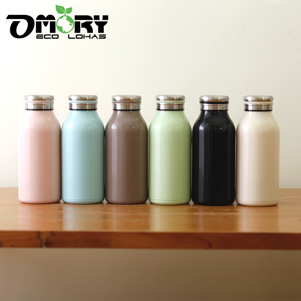 【OMORY】牛奶造型不鏽鋼保冷/保溫瓶350ml-綠色