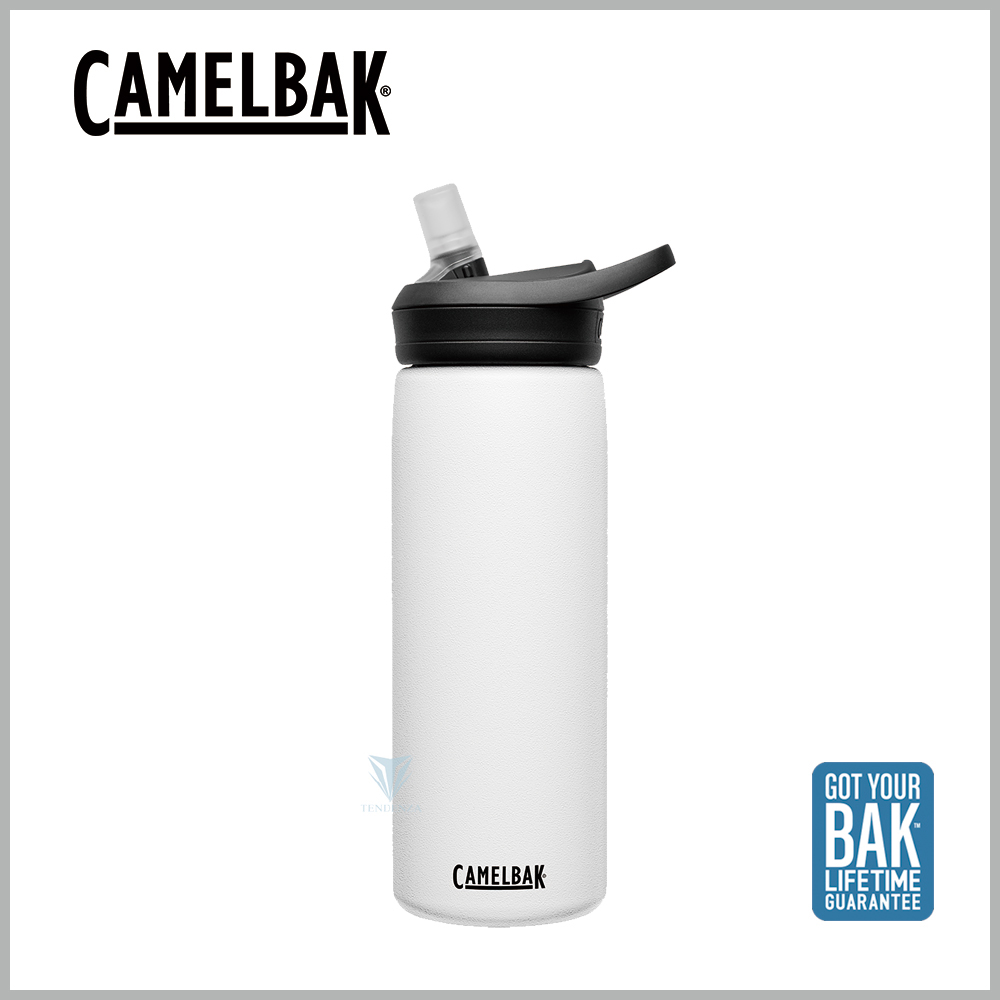 【美國CamelBak】CB1649101060 - 600ml eddy+多水吸管保冰/溫水瓶 經典白
