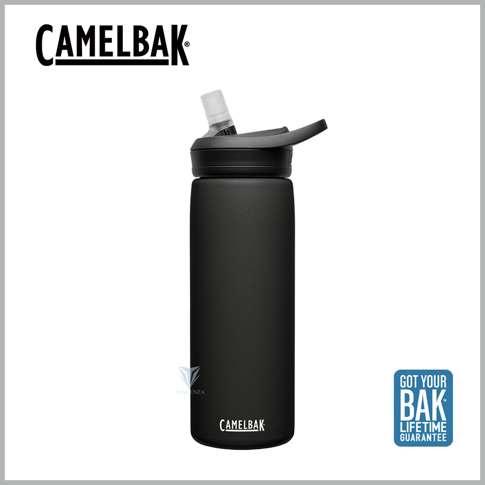 【美國CamelBak】CB1649001060 - 600ml eddy+多水吸管保冰/溫水瓶 濃黑