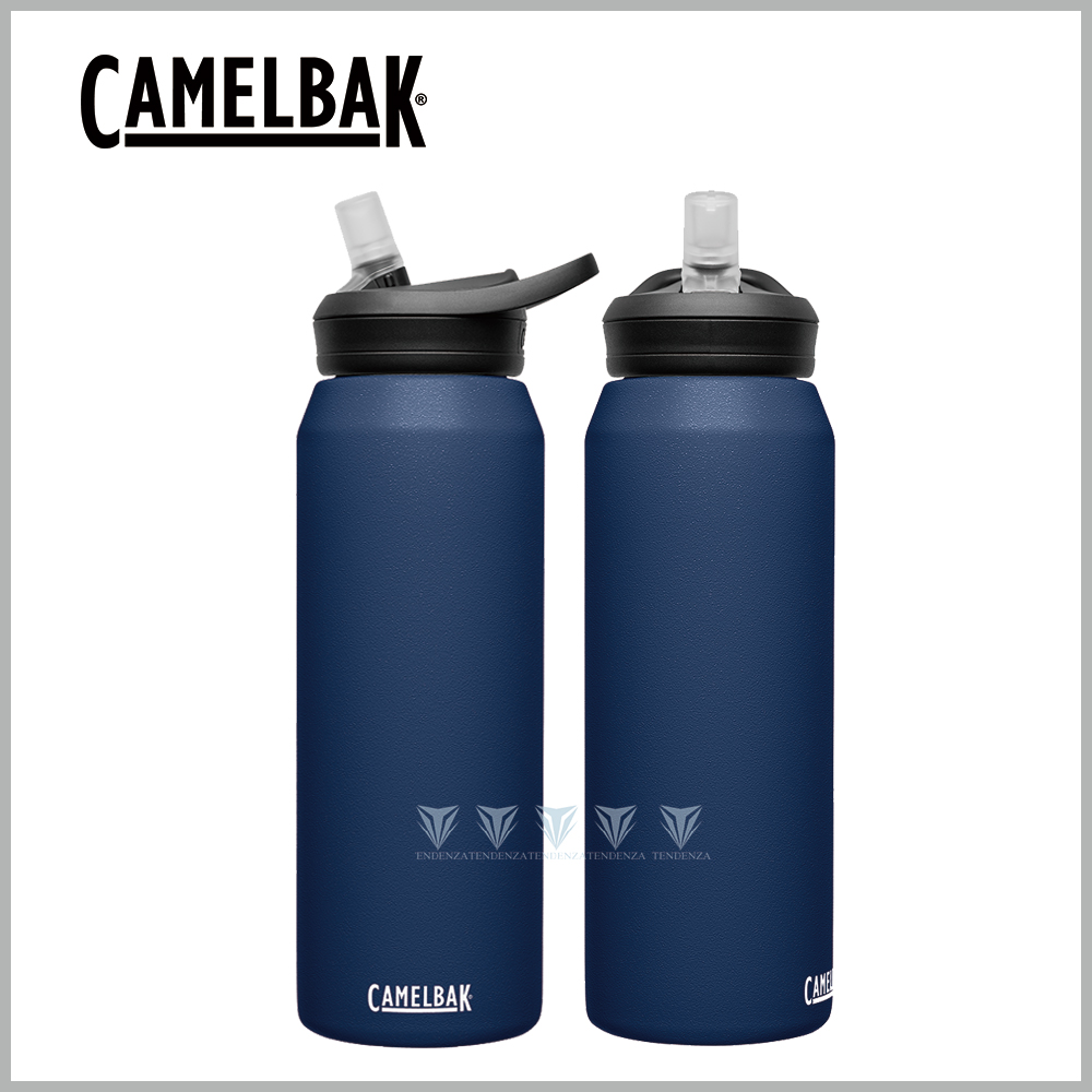 【美國CamelBak】CB1650401001 - 1000ml eddy+多水吸管保冰/溫水瓶 海軍藍