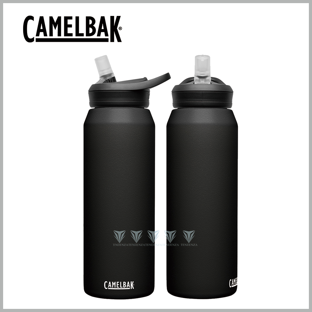 【美國CamelBak】CB1650001001 - 1000ml eddy+多水吸管保冰/溫水瓶 濃黑