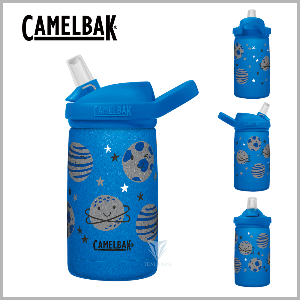 【美國CamelBak】350ml eddy+ kids兒童吸管不鏽鋼保溫瓶(保冰)-微笑星球