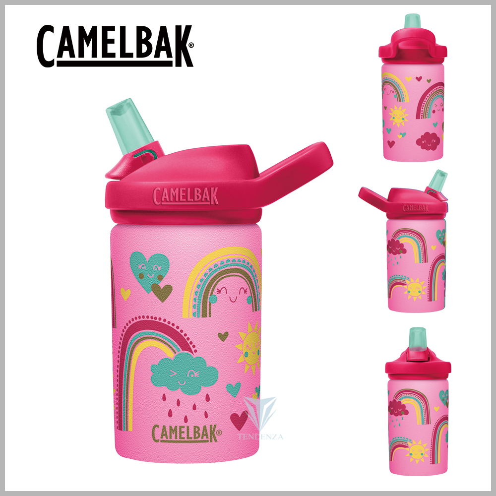 【美國CamelBak】400ml eddy+ kids兒童吸管單層不鏽鋼瓶-魔幻彩虹